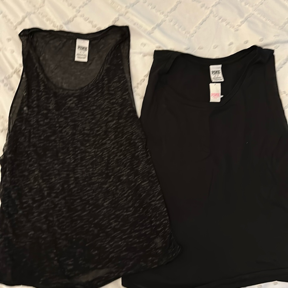 Black Victoria Secret pink sleeveless shirt new size medium